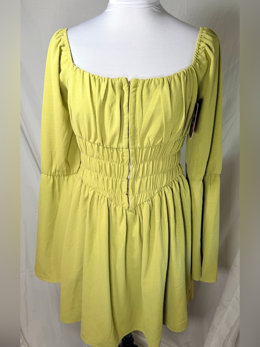 Mixed Threads Long Sleeve Square-Neck Smocked Dress